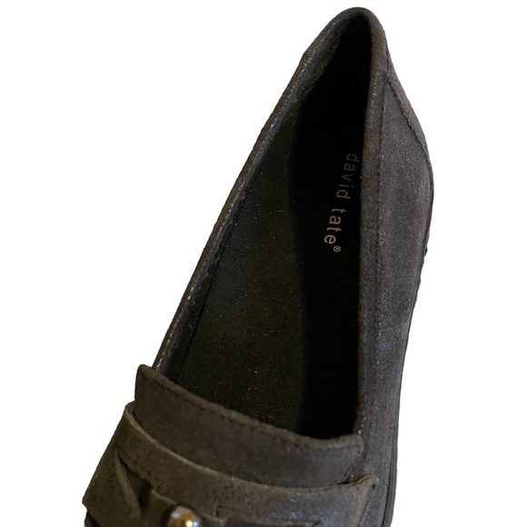 David Tate Leather Suede Slip-on Loafer Gun Metal Gray Comfort Woman’s Size 6 DT - Picture 5 of 16